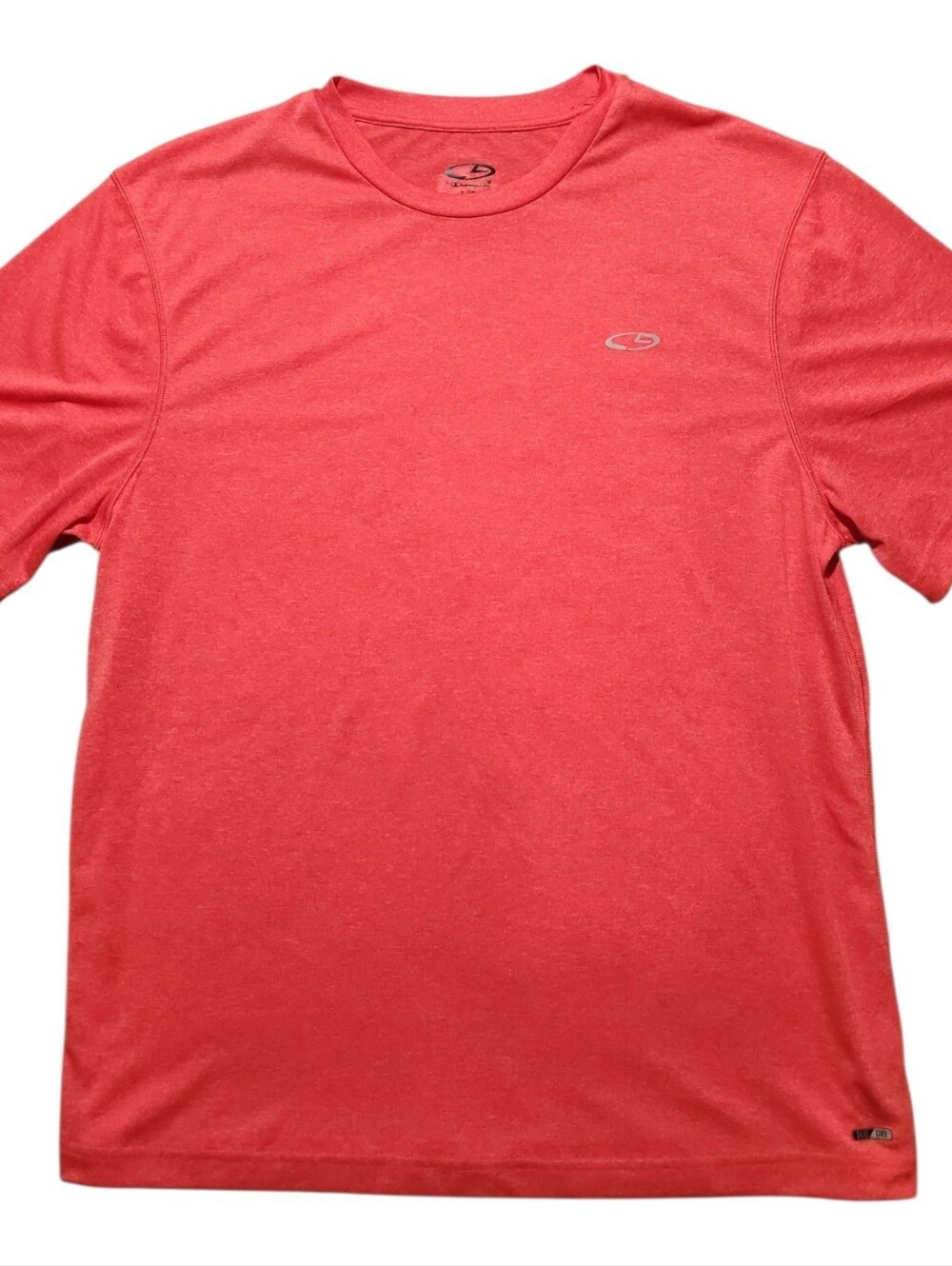 Champion Men’s Coral Red Heathered Crew Tee Large Drifit